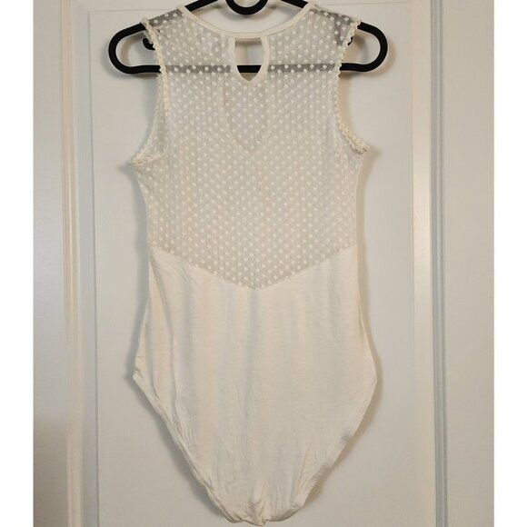 White and Lacey polka dot bodysuit - Picture 2 of 3